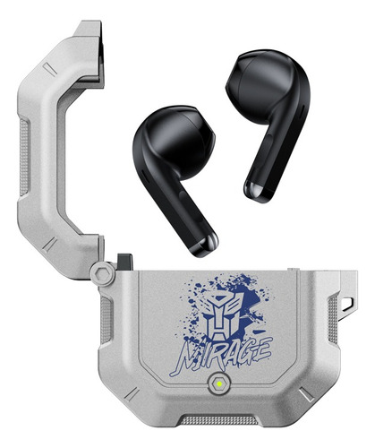 Audífonos Transformers Inalámbricos Para Juegos Tf-t12 Tws Color Plateado