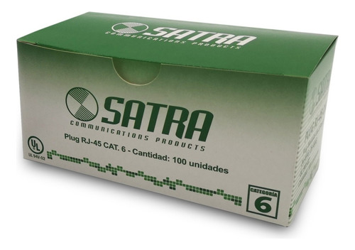 Satra 0102040001 - Conector Plug Rj45 Cat6 Caja Por 100und