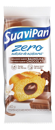 Mini Bolo Zero de Baunilha com Chocolate Suavipan 40g