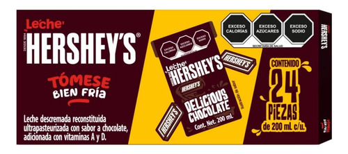 Leche Hershey's Delicious Chocolate 24 Pzas 200 Ml C/u
