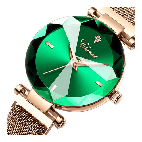 Chenxi Reloj De Cuarzo Con Cristal Geométrico Para Mujer