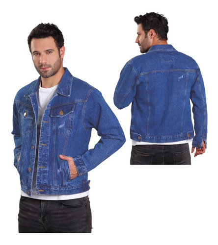 Chaqueta En Jean Indigo Hombre Vaquera Masculina Alta Calidad Urbana Liviana Diseño Casual Fabricacion Colombia