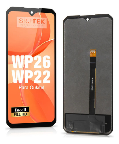 Para Oukitel Wp26/ Wp22 Tela Frontal Touch Display Lcd Preto