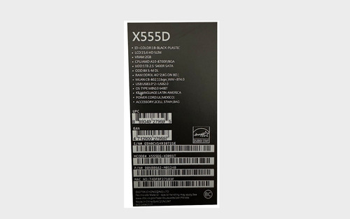 Laptop Asus X555d, 2tb, Ram 4 Gb, Lcd 15.6 Hd (segunda Mano) (Usado)