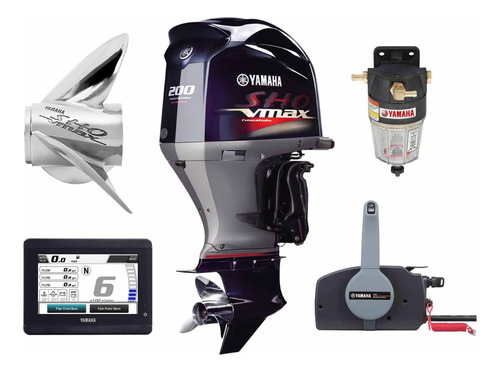 Motor Yamaha 200hp 4 Tiempos V-max Sho Equipado Full Vf200la