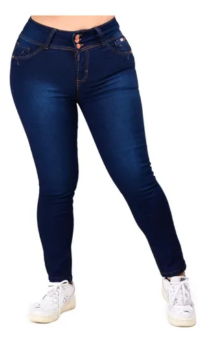 Pantalon De Mezclilla Dama Corte Colombiano Talla Extra S-46