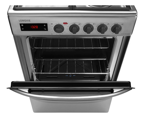 Imagen 4 de 11 de Cocina A Gas Longvie 21501x 56cm Inox Grill Eléctrico