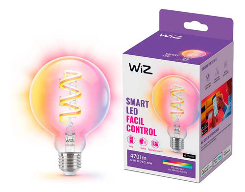 Ampolleta Rgb Transparente Wifi 40w Wiz