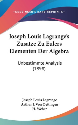 Libro Joseph Louis Lagrange's Zusatze Zu Eulers Elementen...