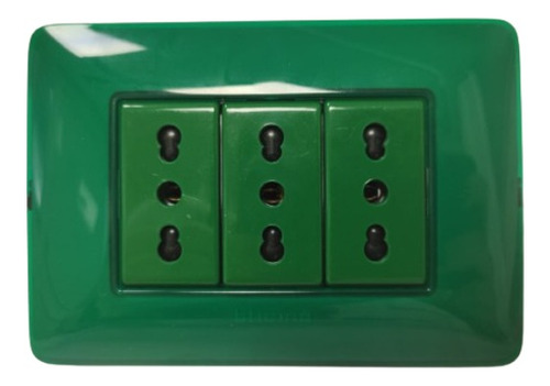Enchufe Triple 10 Y 16a Verde Bticino Matix