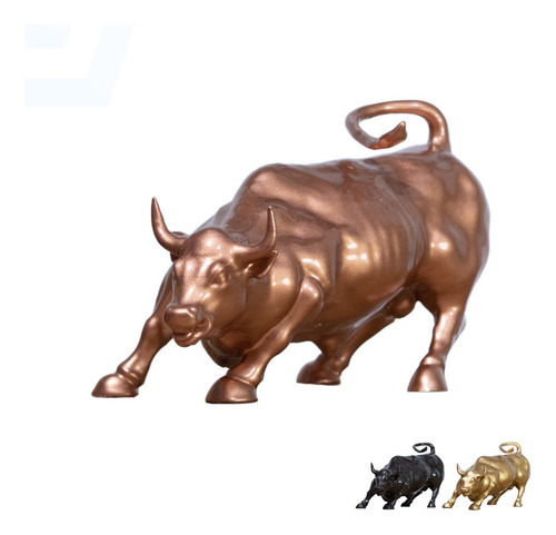 Touro De Wall Street Bull Miniatura Estatueta Cor Cobre