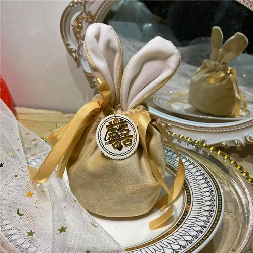 10 Bolsas Regalo Pascua Con Lazo, Orejas Conejo,