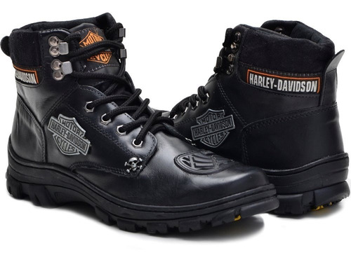 bota de couro harley davidson