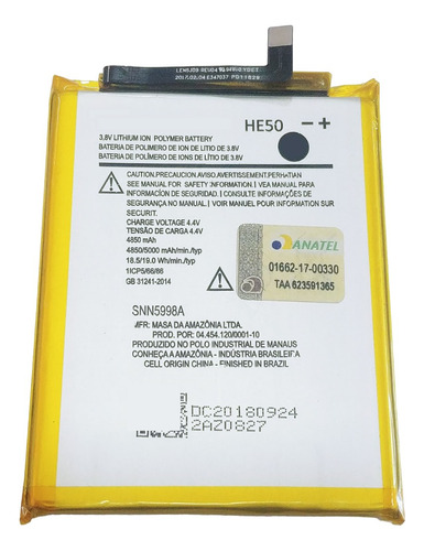 Batria He50 Compativel Motorolae4 Plus E5 Plus Xt1770 Xt1771