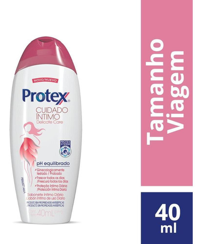 Sabonete Líquido Íntimo Delicate Care Protex Cuidado Íntimo Frasco 40ml