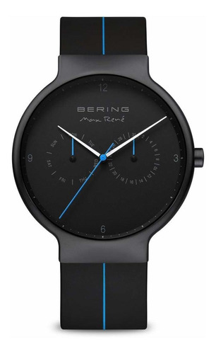 Reloj Hombre Bering 15542-428 Cuarzo Pulso Negro En Silicona