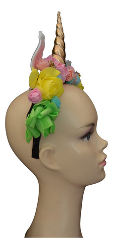 Diadema Unicornio Con Flores De Colores Festival Primavera