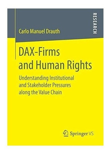 Dax-firms And Human Rights - Carlo Manuel Drauth (paperba...