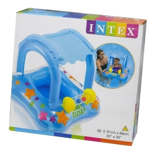 Imagen 3 de 4 de Flotador Inflable Andadera Con Techo Para Bebe Para Alberca
