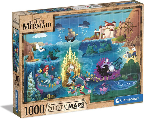 Rompecabezas Mapa Sirenita Disney 1000 Pz Clementoni Ariel
