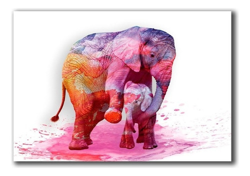 Cuadro Elefante Rosa M