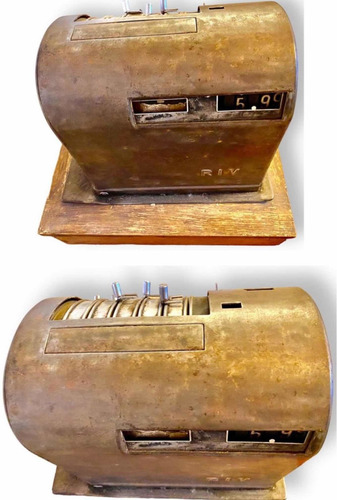Hermosa Caja Registradora Muy Antigua Marca R I V (Usado)