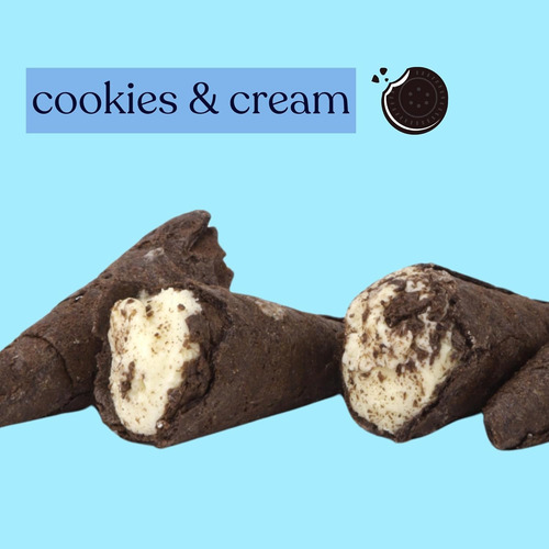 Mini Conos De Galleta De Waffle Rellenos Cookies & Cream 48g