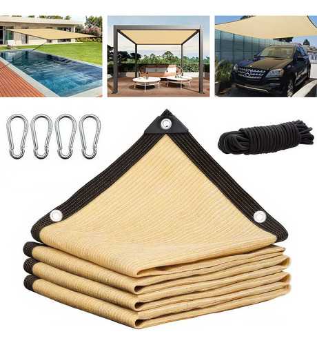 Malla Sombra Funjn 6x4m Reforzada Malla Beige Raschel Negra Malla Sombra Mallasombras Para Sombrear Plantation Enc Malla Sombra Para Jardin Raschel Reforzada Raschel 95% Anti-uv
