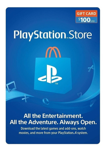 Tarjeta Playstation Store $100 Región Usa Ps3 Ps4 Psn