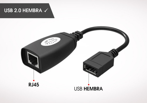 Imagen 5 de 9 de Extensor Usb Activo Alargue Hasta 50m Cable Red Utp Rj45