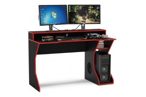 Escritorio Gamer Negro Con Rojo, Sapporo