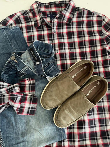Lote Ropa Hombre 22 Prendas Importada Jeans Zapatos Camisas Azul