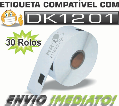 30 Rolos Dk 1201 Etiqueta Compatível Dk1201 Envio Rápido