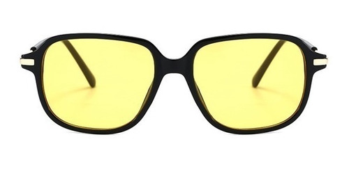 Lentes De Sol Protección Solar Uv400 Negro Espejo Amarillo