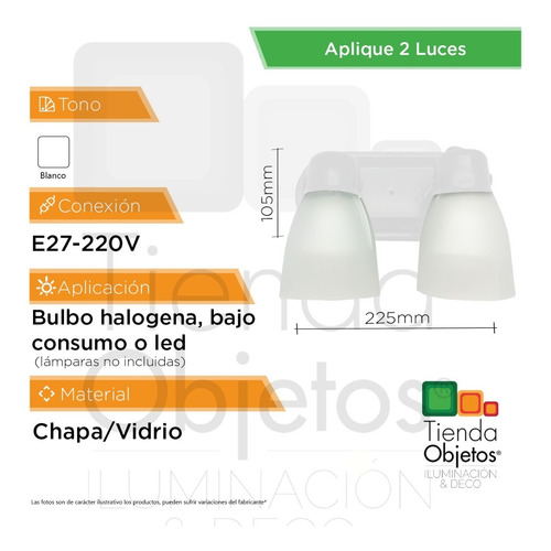 Imagen 3 de 7 de Aplique Baño Spot 2 Luces Oval Blanco Apto Techo Pared E27