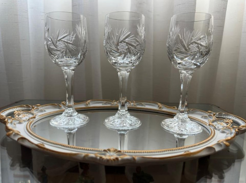 Lote De Copas De Cristal Bohemia República Checa (Usado)