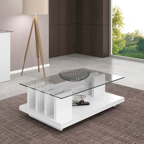 Mueble de mesa de café New Iris Dj lacado en color blanco