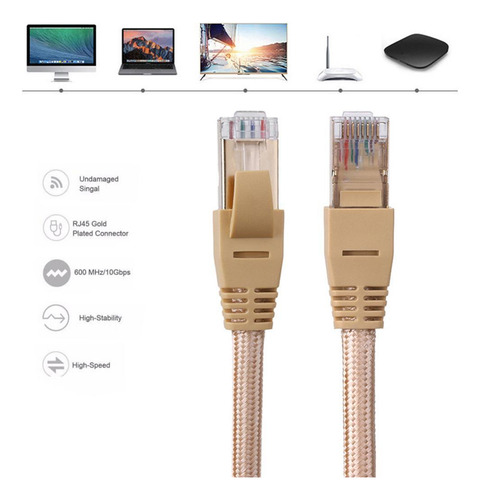 Cable Ethernet Cat7 Red Lan Cable De Conexión Rj45 3m