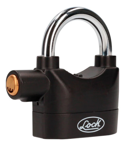 Candando Negro C/alarma Sonadora Alumio Y Acero70mm Lock