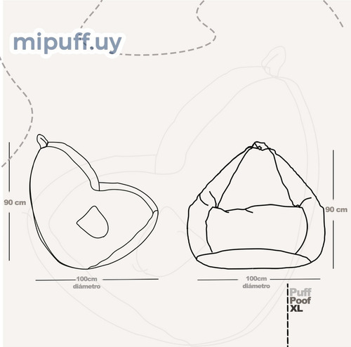 Imagen 4 de 4 de Puff Poof, Amplio, Mullido Y En Variados Colores X L