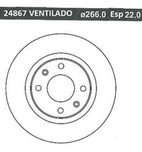 Disco Freno Del (266mm) Breme Peugeot 208 12-12