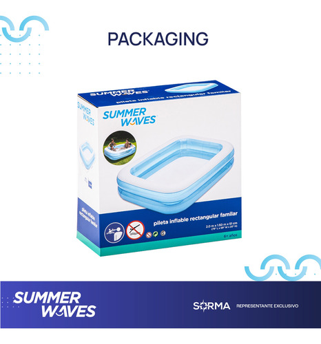 Imagen 4 de 7 de Pileta Inflable Familiar Summer Waves 496lts 200 X 150 X 51