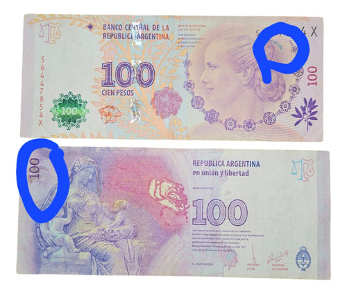 2 Billetes De $100 Con Error