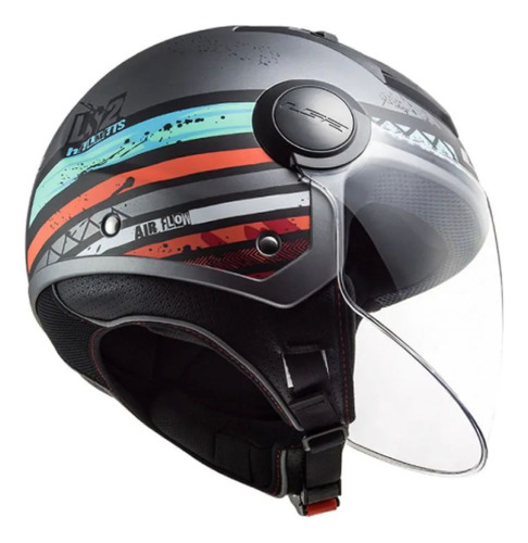 Casco Ls2 Airflow Ronnie /azul Plateado Mate