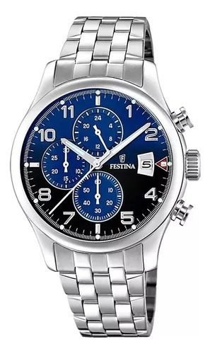 Reloj Festina Hombre Acero Crono Azul Fecha 100mts F20374.8