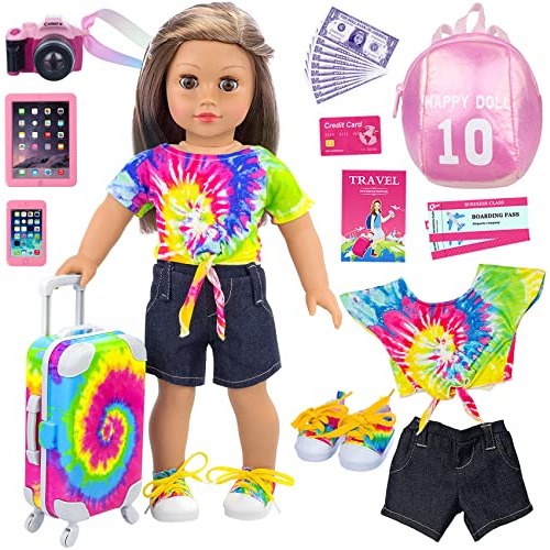 American 18 Inch Girl Doll Maleta Viaje Equipaje Acceso...