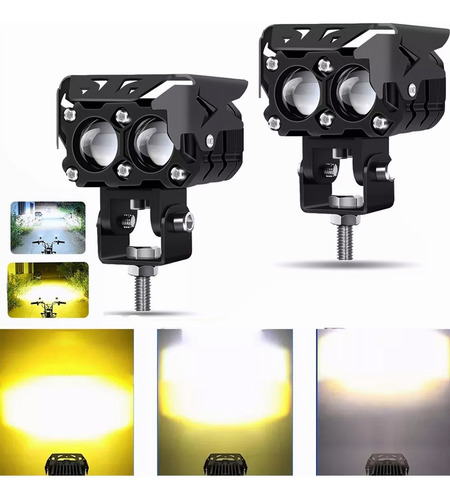 Par Luces Faros Auxiliares Led De Lupa Para Auto Moto 120w