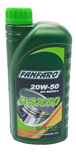 Aceite Motor 20w50 Semi Sintético Marca Fanfaro Europeo 1lt