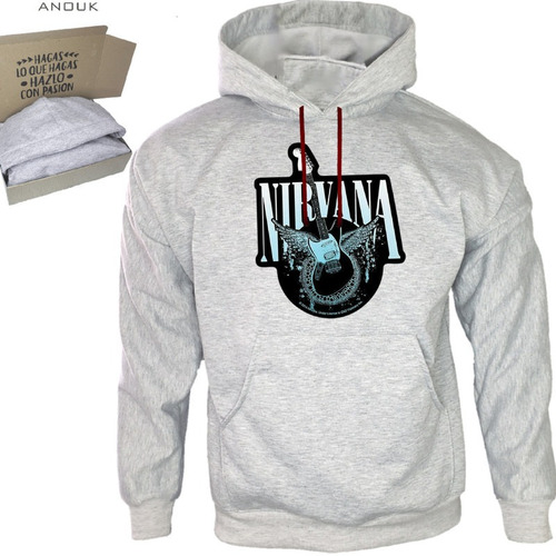 Imagen 9 de 10 de Buzo Hoodie Personalizado Saco Nirvana Guitar Estampado