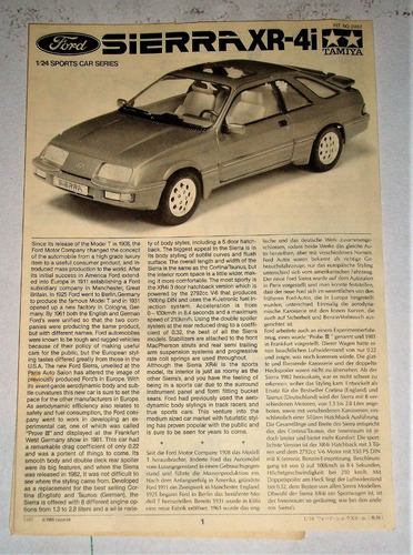 Modelo Tamiya 1/24 Ford Sierra Xr-4i Kit De Armado (mr2023)